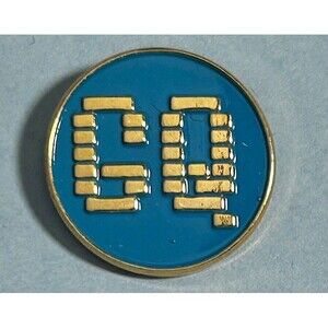 GQ - Men’s Magazine Blue & Gold Tone -Media Advertising Tie Tack,Lapel Pin